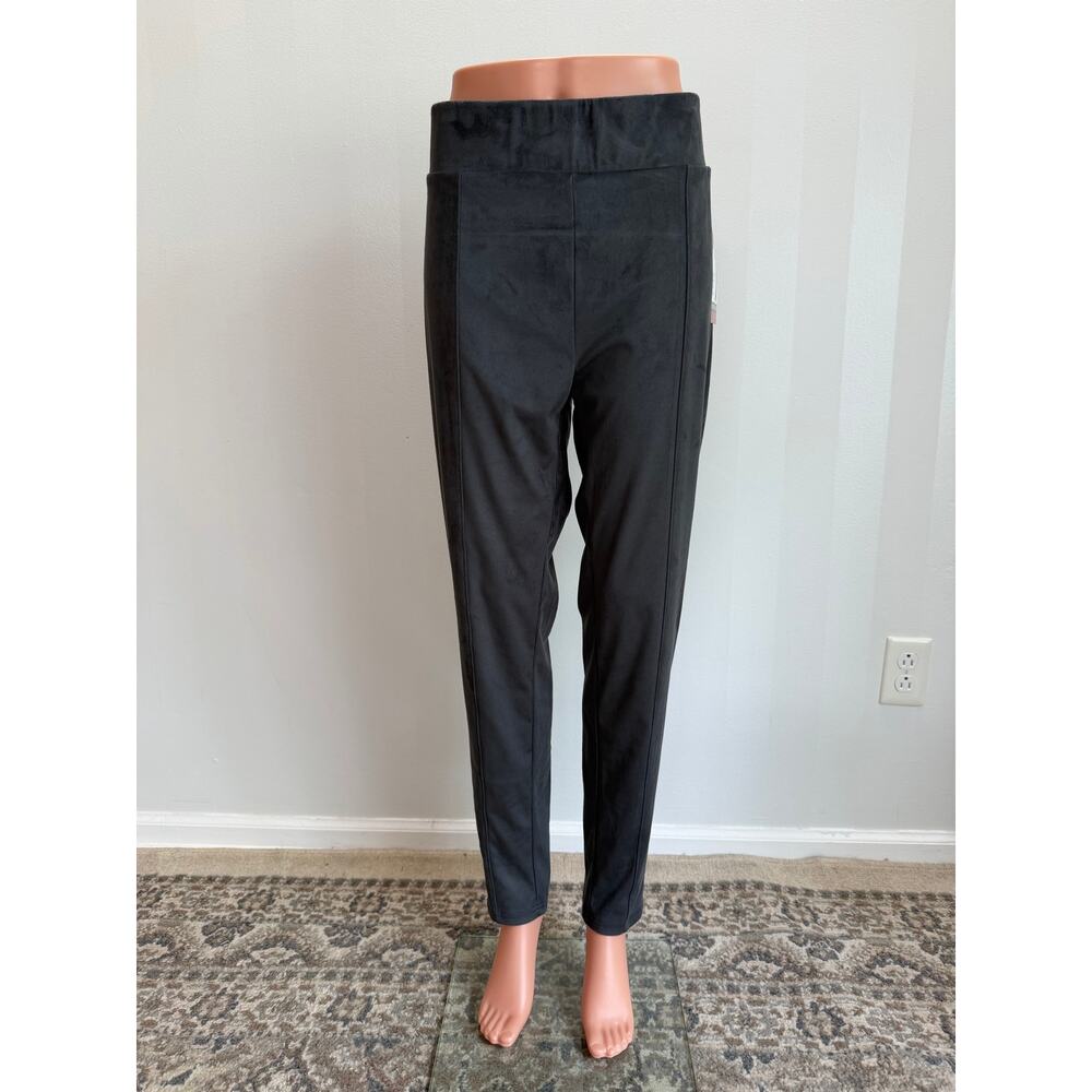 NWT SEVEN7 Charcoal Gray Faux Suede Pull-On Pants Slim Leg Stretch Pants Sz XL